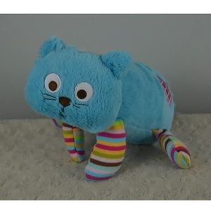 Zutano Nat & Jules Mochi Kitty Cat Plush Stuffed Animal Blue Stripes Heart Lovey